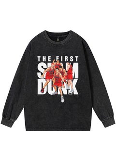 KUYING New Slam Dunk Retro Washed Long Sleeve Bottom Shirt  - Image 1
