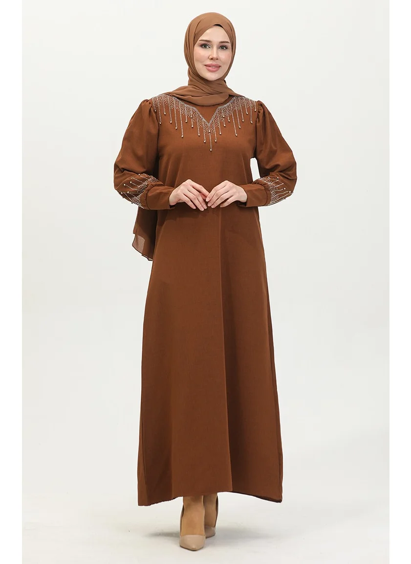 سيفا ميرفي Stone Printed Dress 0406-01 Brown