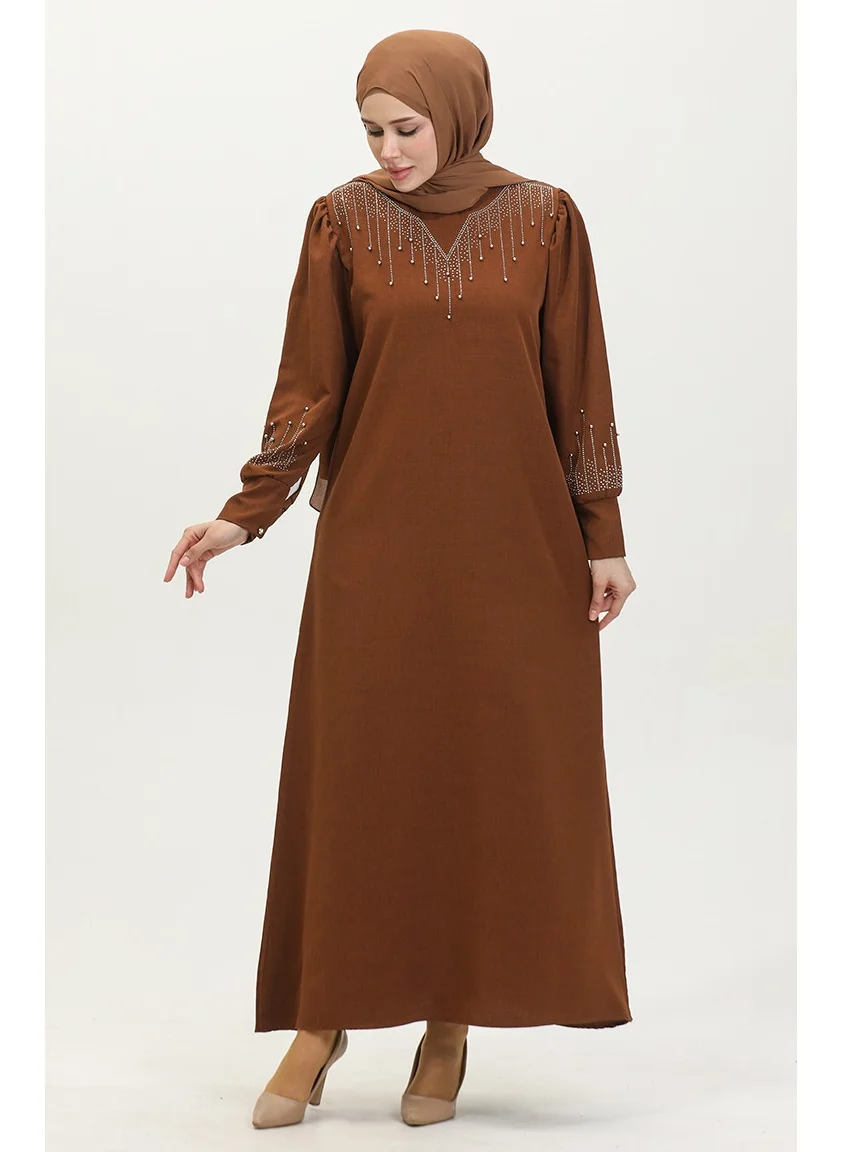 سيفا ميرفي Stone Printed Dress 0406-01 Brown