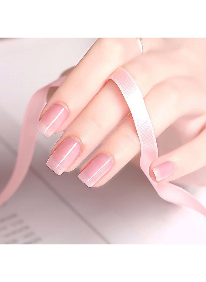RARJSM Translucent Sheer Pink Gel Nail Polish LED UV Gel Soak Off Clear Pink French Manicure Nude Pink Jelly Nail Gel Polish Varnish Curing Requires 1pcs 15ml for Home Salon Nail Art DIY - Image 2