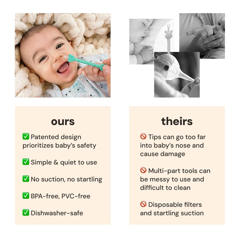 oogiebear Baby Nose Cleaner & Ear Wax Removal Tool - Safe Booger & Earwax Removal for Newborns, Infants, Toddlers - Dual-Ended - Essential Baby Stuff - Image 4