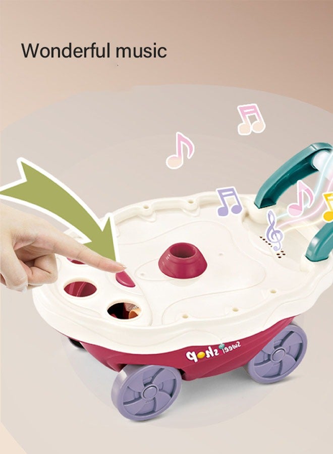 جرويك مجموعة ألعاب عربة الآيس كريم الدوارة للأطفال ، 36 قطعة ، شاحنة ترولي تعليمية لمتجر الآيس كريم مع الموسيقى والإضاءة - هدية رائعة للفتيات والفتيان - Image 4