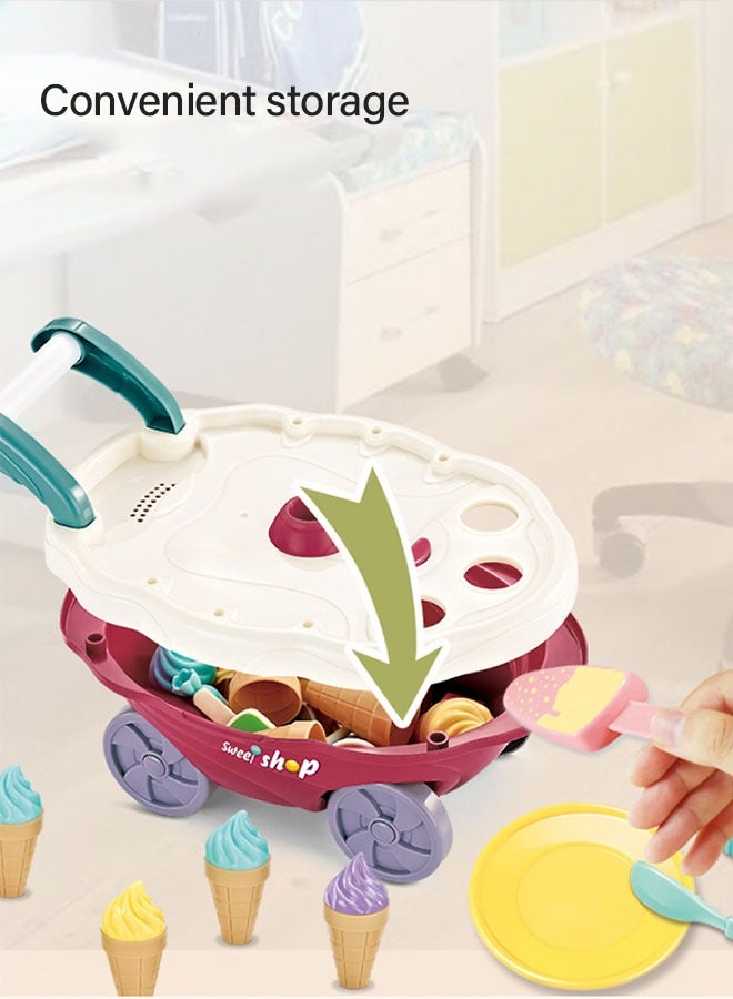 جرويك مجموعة ألعاب عربة الآيس كريم الدوارة للأطفال ، 36 قطعة ، شاحنة ترولي تعليمية لمتجر الآيس كريم مع الموسيقى والإضاءة - هدية رائعة للفتيات والفتيان - Image 5
