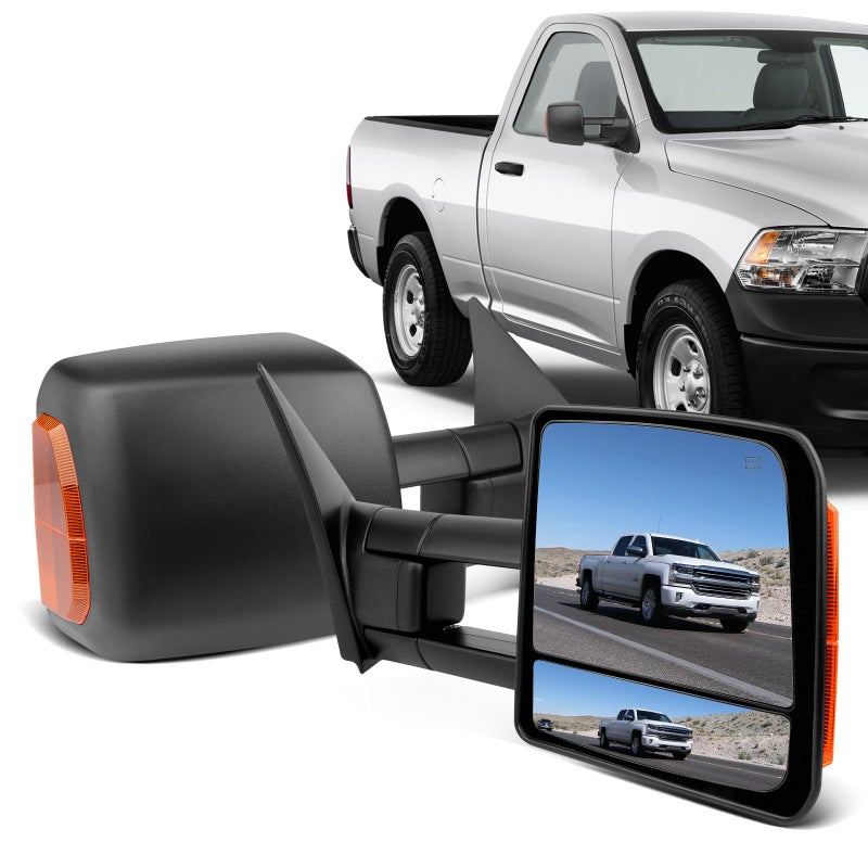 ECCPP Passenger Left Driver Right Tow Mirrors Pair Set Side LED Signal Power Heated Manual Telescoping Black Towing Mirrors Replaceme fit 20072016 for Toyota for Tundra Pair Set A Pair