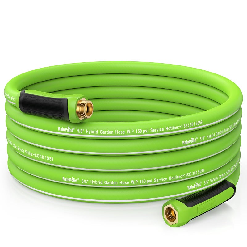 RAINPOINT Garden Hose 50ft - Flexible Heavy Duty Water Hose with Swivel Handle - Lightweight, Hybrid Rubber, 5/8", Male to Female - Image 1
