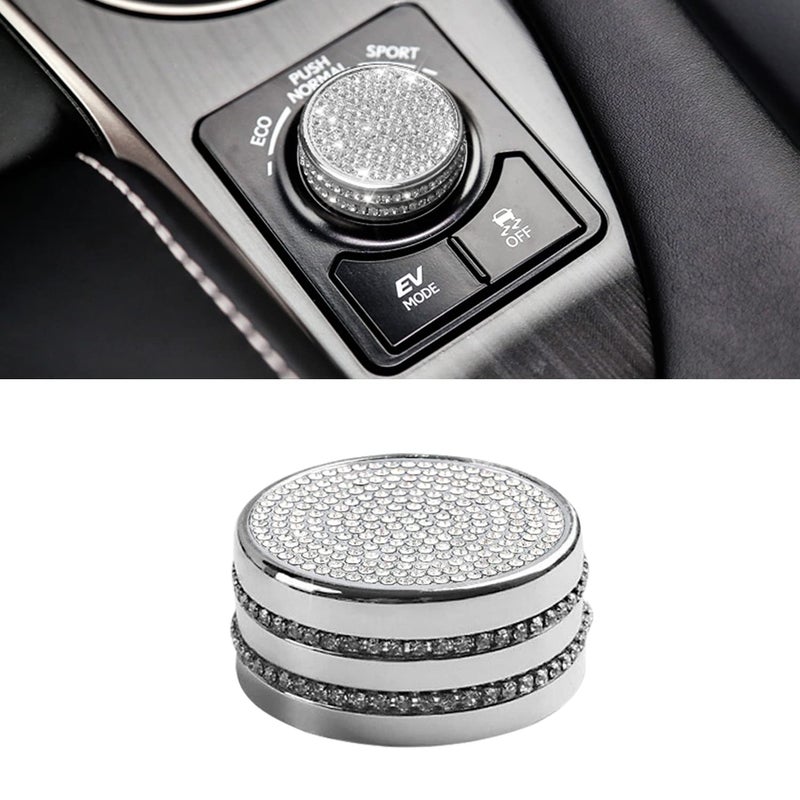 CUCHIYUN Bling Car Accessory Variable Speed ECO Sport knob Bling Crystal Decals Cover Driving Mode Select Switch Knob Cover Compatible with Lexus Accessories RX NX - Image 3