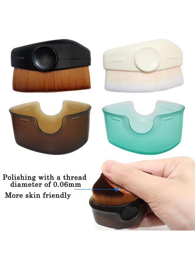 دانزي إكس طقم فرشاة صن بودي مع أغطية واقية، وأداة وضع واقي الشمس دانزيكس للأطفال، لواقي الشمس، وكريمات الشمس، واللوشن - أبيض + بني - Image 3