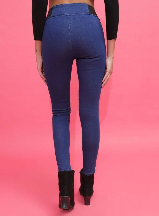 مرفوعة Women Super Skinny Solid High-Rise Denim Jeggings