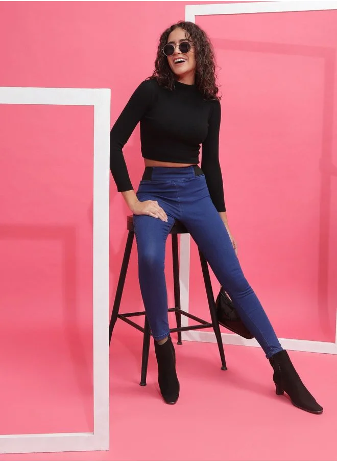 Freehand Women Super Skinny Solid High-Rise Denim Jeggings