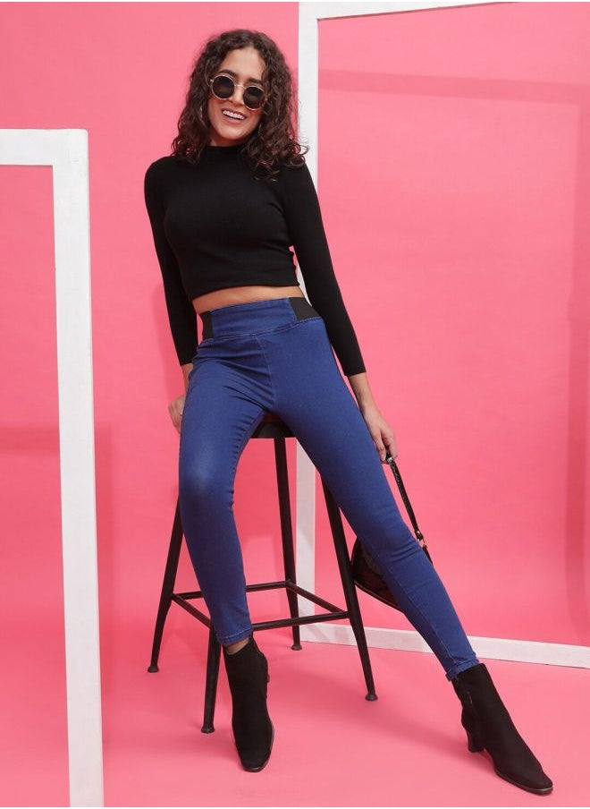Freehand - Women Super Skinny Solid High-Rise Denim Jeggings - Image 1