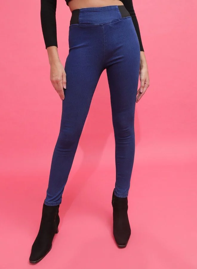 مرفوعة Women Super Skinny Solid High-Rise Denim Jeggings