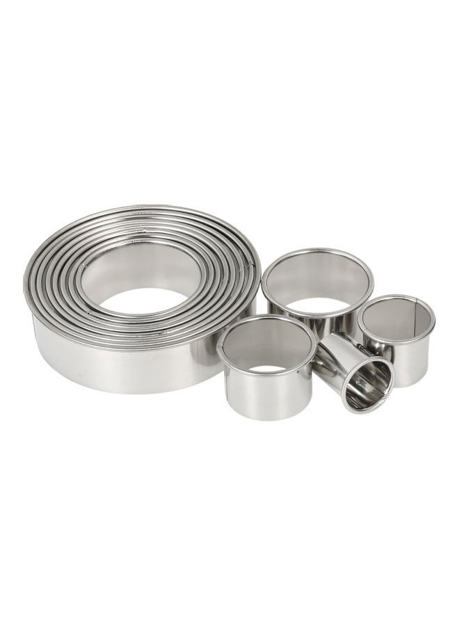 NIBEMINENT 12-Piece Stainless Steel Circle Cookie Cutters Silver - Image 5