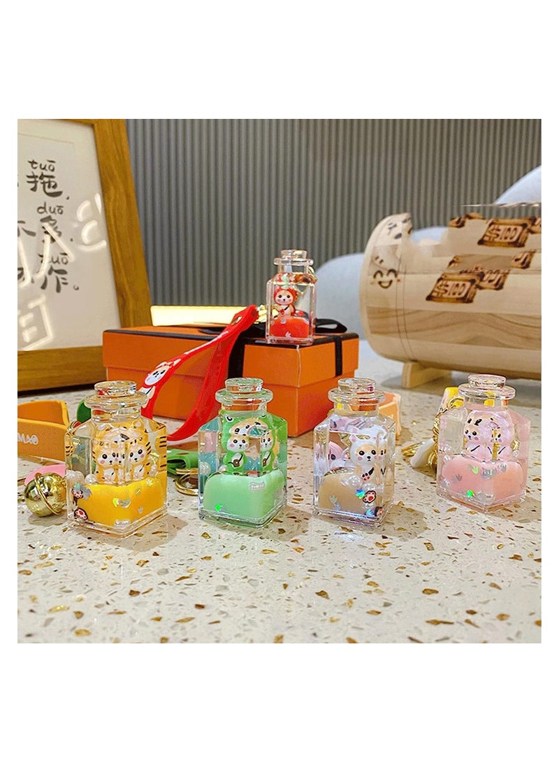 KASTWAVE Cute Keychain, Creative Kawaii Shiba Inu Liquid Floating Keychain, Acrylic Shiba Inu Decoration Car Key Ring Bag Pendant Key Holder Strap  - Image 4