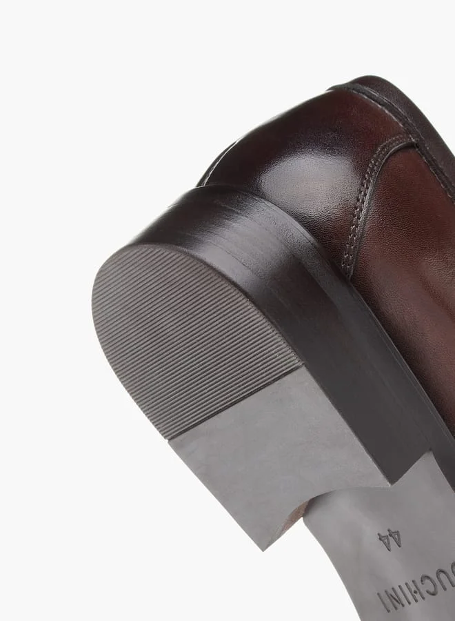 DUCHINI Men's Textured Slip-On Loafers