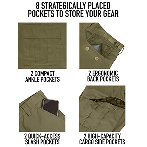 Rothco Vintage Paratrooper Cargo Fatigue Pants – Tactical Outdoor Comfortable Casual, Tiger Stripe Camo, XL - Image 3