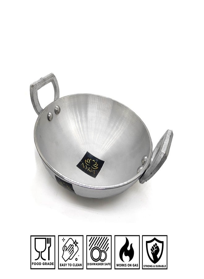 NYRA® Aluminium Mini Karahi for Deep Frying, Sautéing, Tadka Purpose for use in Home, Kitchen, Restaurant,etc (500 ML X 5.5 CM Height X 17 CM Diameter) - Image 3