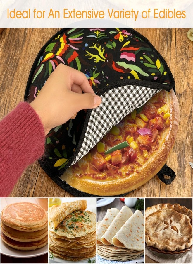 MOASIOP 2 Pack 12 Inch Large Tortilla Warmers | Orange/Black Insulated Microwaveable Fabric Pouch | Keeps Tacos, Naan, Pizza & Flour Tortillas Warm for Hours | Ideal for Family Feasts & Gatherings - Image 3