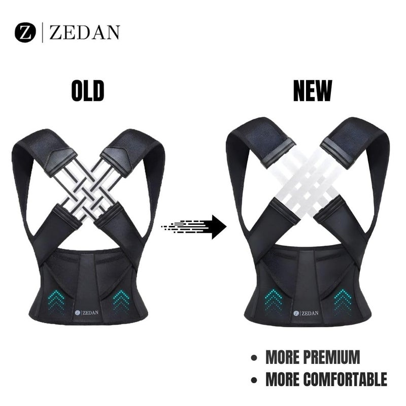 ZEDAN Neoprene Posture Corrector Back Support Belt | Posture Corrector Belt For Back & Shoulder | Back Straightener Brace For Spine & Body Posture Correction | For Men & Women | Free Size (Style 03) - Image 3