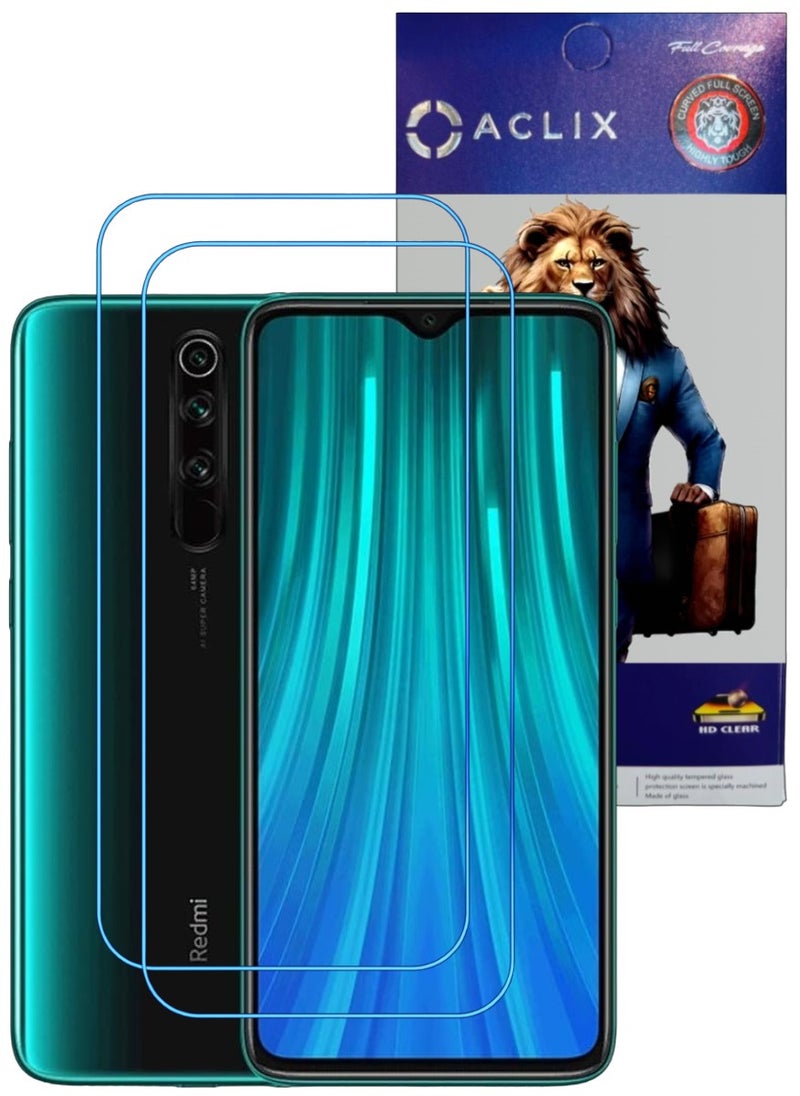 ACLIX 2 Pieces Antistatic ESD Dustproof Premium Quality High Definition Clear Tempered Glass Screen Protector Designed For Xiaomi Redmi Note 8 Pro - Image 1