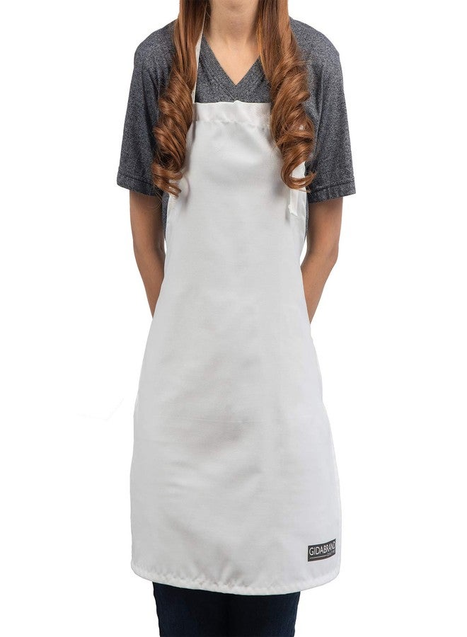 GIDABRAND White Aprons for Kids – Chef & Art Apron for Children – Ideal Child Apron for Cooking, Baking, Painting or Decorating Party - Baking Wear for 5-12 Year Olds (White, 3) - Image 1