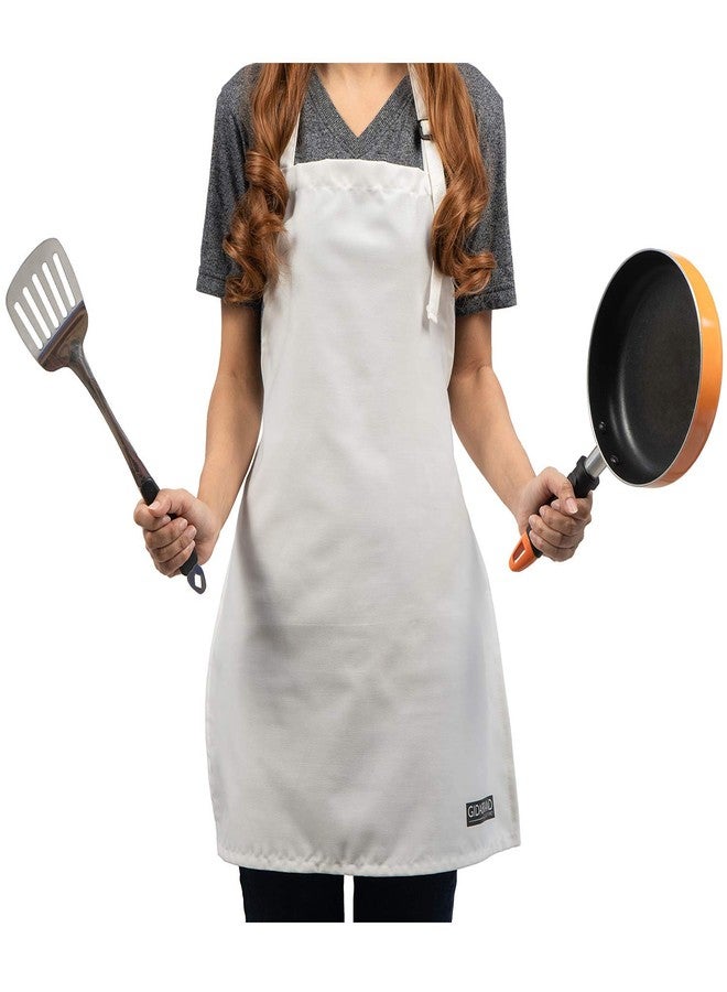 GIDABRAND White Aprons for Kids – Chef & Art Apron for Children – Ideal Child Apron for Cooking, Baking, Painting or Decorating Party - Baking Wear for 5-12 Year Olds (White, 3) - Image 3