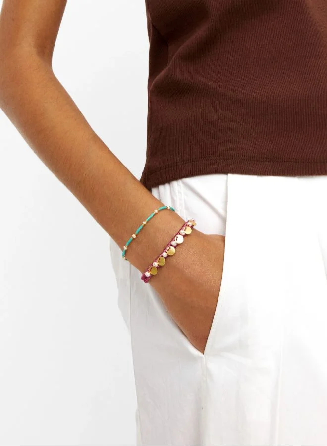 PARFOIS Adjustable bracelet with pearls and beads