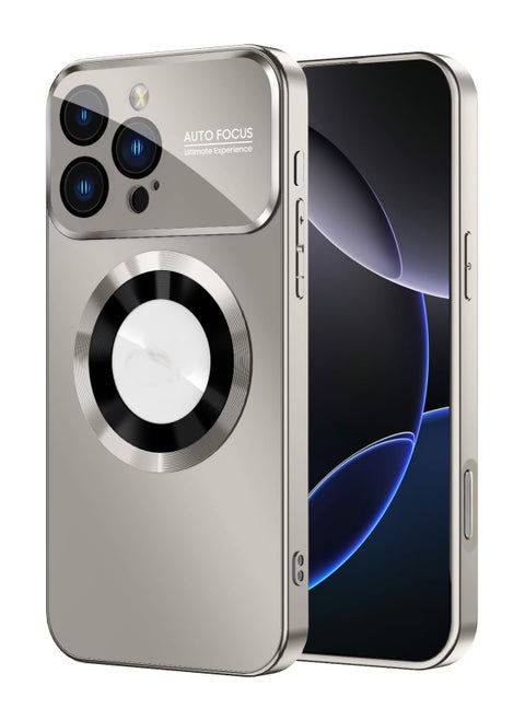 Magnetic case for iPhone 16 Pro Max, camera lens protector with full window cover, visual identity, scratch-resistant scrub, waterproof sweat-resistant slim - Titanium