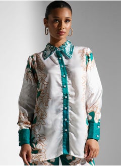 Threadz by Ajooni Floral Printed Shirt & Pants Set  - Image 3