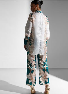Threadz by Ajooni Floral Printed Shirt & Pants Set  - Image 2