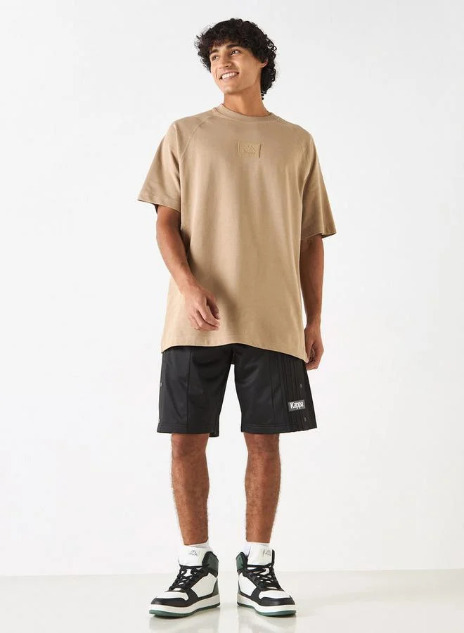 Kappa Kappa Logo Applique Shorts with Drawstring Closure and Button Detail