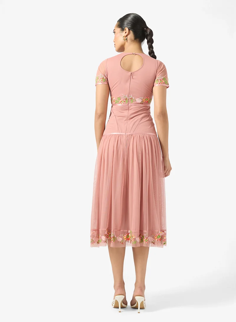 Frock and Frill Floral Detailed Tiered Dress