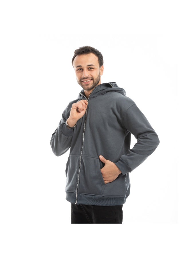Caesar Men's oversized hoodie with a hood and zipper - Image 2