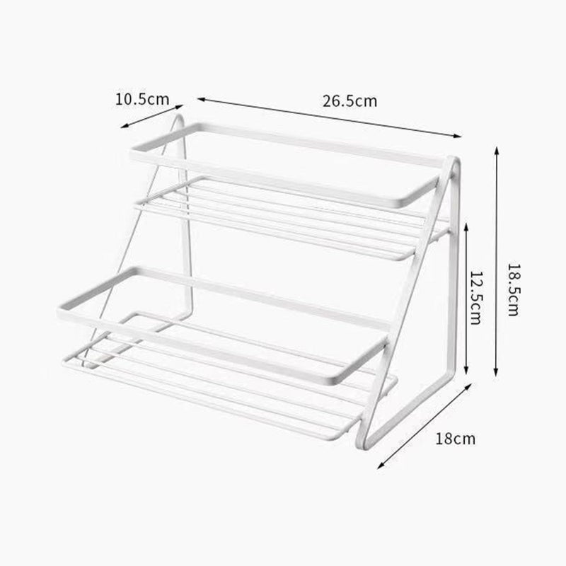 White 2 Tier Metal Storage Rack For Kitchen Countertop Bathroom And Office - Image 4