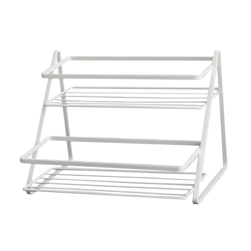 White 2 Tier Metal Storage Rack For Kitchen Countertop Bathroom And Office - Image 5