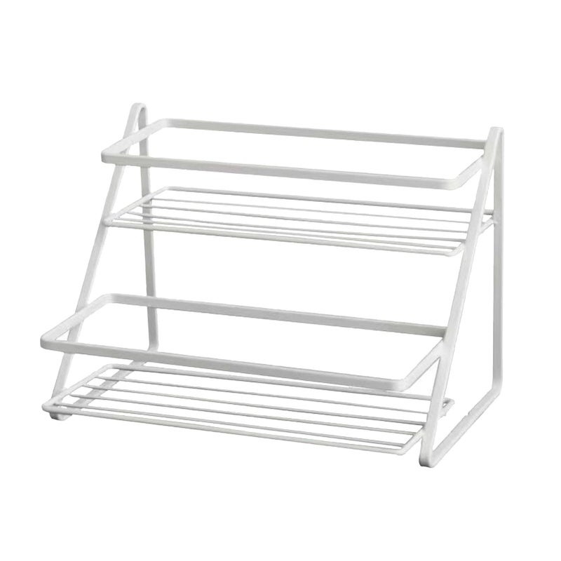 White 2 Tier Metal Storage Rack For Kitchen Countertop Bathroom And Office - Image 2