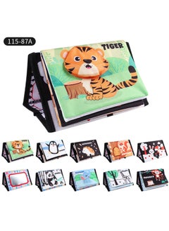 Generic Source 0-3 Years Old Baby Folding Desk Calendar Cloth Book Ha Ha Mirror Cloth Book Toy Animal Color English Cognition-Color:115-87a Forest Animal Model 135g-Specifications:Our Supports Labeling  - Image 2