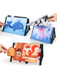 Generic Source 0-3 Years Old Baby Folding Desk Calendar Cloth Book Ha Ha Mirror Cloth Book Toy Animal Color English Cognition-Color:115-87a Forest Animal Model 135g-Specifications:Our Supports Labeling  - Image 3