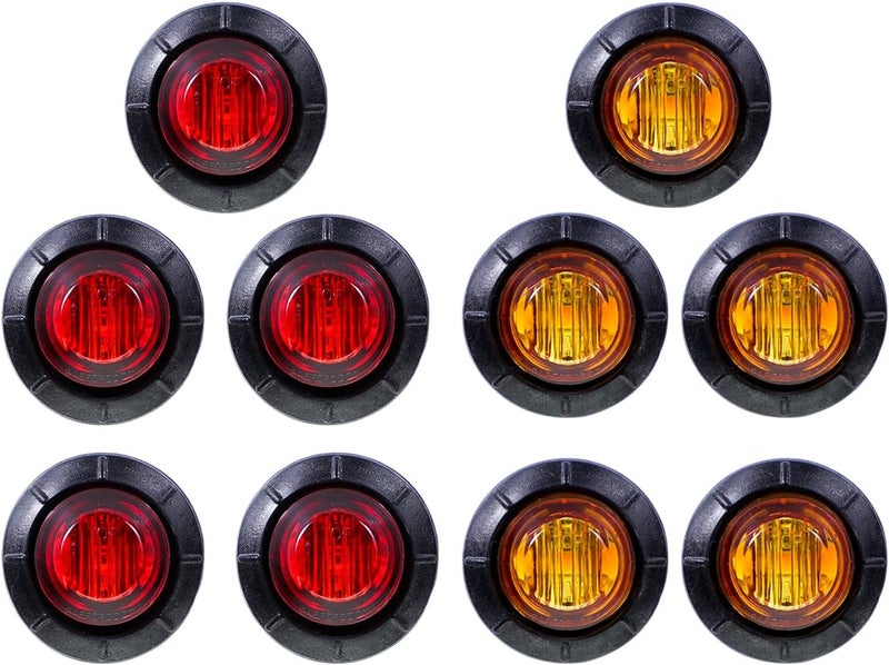 Ledvillage علامات LED للتخليص من Ledvillage 10 قطع TMH 3/4" بوصة - 5 برتقالي و 5 أحمر - Image 1