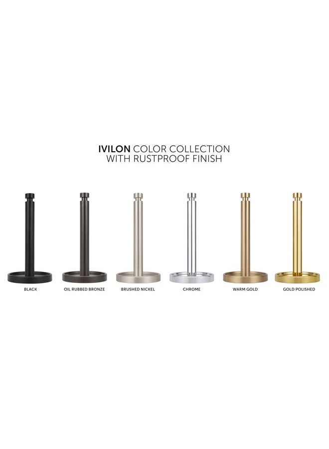 Ivilon Paper Towel Holder Stand - Steady and Easy Tear - Fits All Paper Towel Rolls - Gold Polished - Image 5