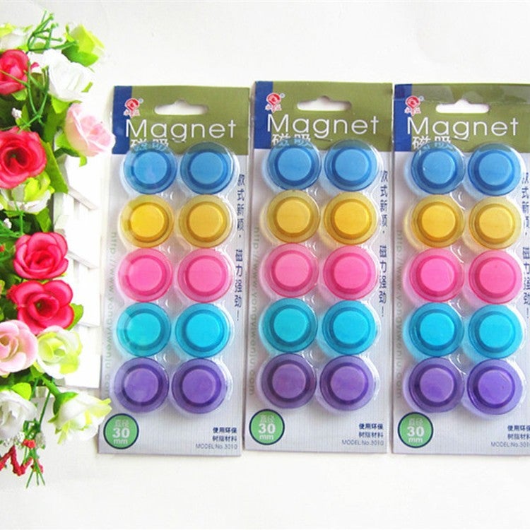 Generic Color transparent magnetic particles magnet magnetic buckle magnetic beads teaching magnet blackboard magnetic buckle magnetic particles 10/row 20mm 3cm(10/row) 1 row 