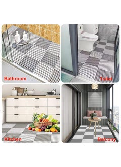 12 Pack Interlocking Non Slip Drainage Floor Tiles, 11.8 X 11.8 Inch, Soft PVC Bath Shower Floor Mat with Suctions Cups, Drainage Holes, for Bathroom,Kitchen, Pool,Wet Areas - pzsku/Z25B3AC4B4911D1254F1EZ/45/_/1728981794/24cf6c08-fe6a-44a3-a094-3ab0eee9e276