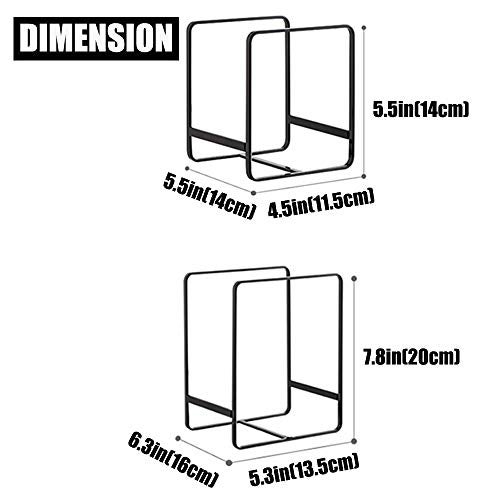 MINGFANITY 4PCS Plate Holders Organizer, Metal Dish Storage Dying Display Rack for Cabinet, Counter and Cupboard - Black， 2 Small and 2 Large - Image 2