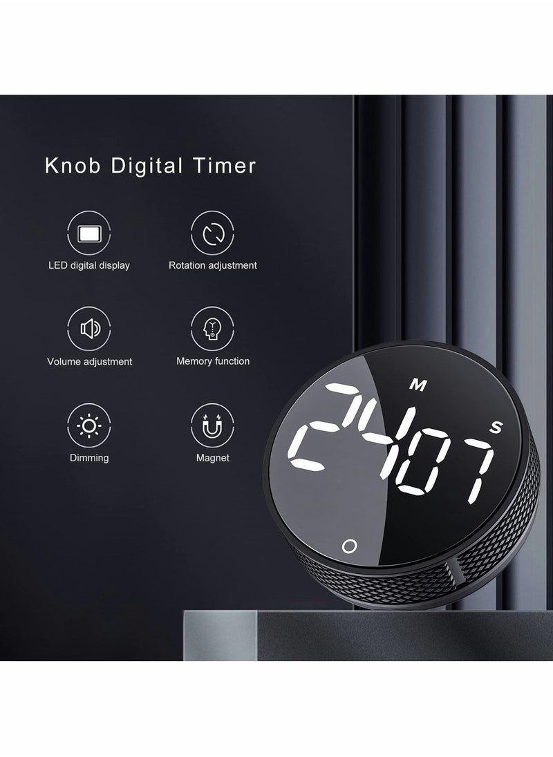 Y&D - Digital Kitchen Timers, Visual timers Large LED Display Magnetic Countdown Countup Timer for Classroom Cooking Fitness Baking Studying Teaching, Easy Kids and Seniors （Black） - Image 1