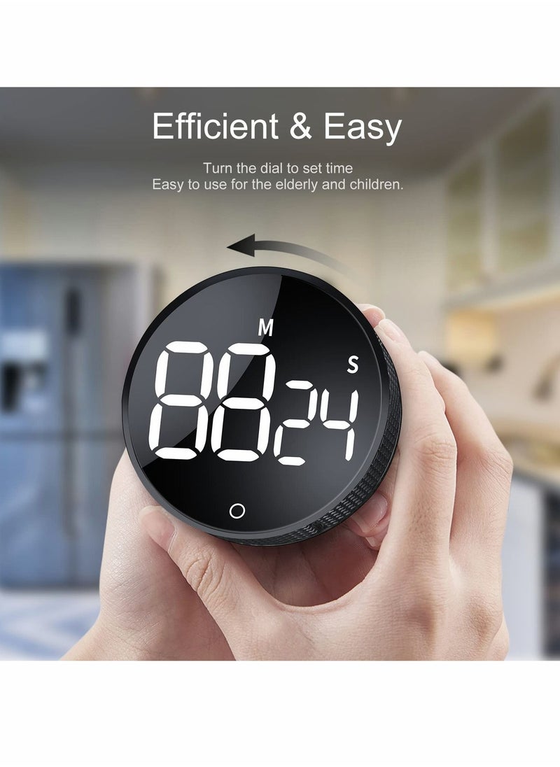 Y&D - Digital Kitchen Timers, Visual timers Large LED Display Magnetic Countdown Countup Timer for Classroom Cooking Fitness Baking Studying Teaching, Easy Kids and Seniors （Black） - Image 1