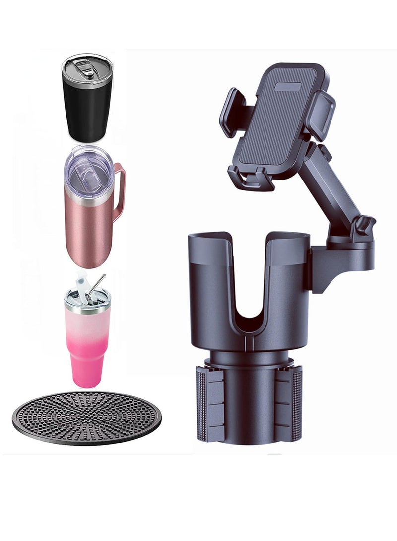 SYOSI Cup Holder Phone Mount for Car Cup & Phone Holder 2 In 1 Mount for Car Car Cup Holder Expander with Phone Mount 360 Degree Rotation Long Arm Cell Phone Holder for Car Compatible with All Smartphones - Image 1