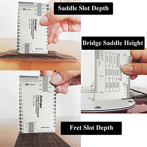 Baroque String Action Gauge Precise Guitar Ruler Set Up Tool Kit for Electric Bass and Acoustic Guitar - Image 4