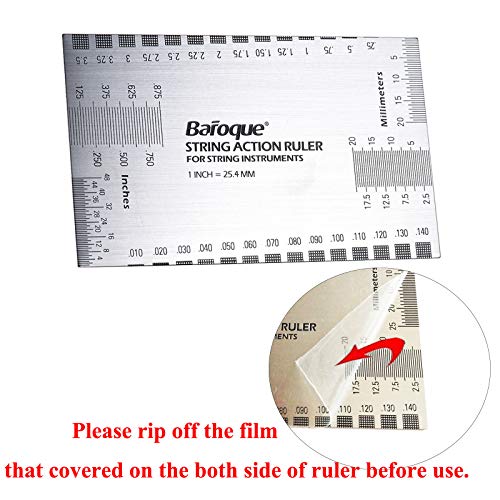Baroque String Action Gauge Precise Guitar Ruler Set Up Tool Kit for Electric Bass and Acoustic Guitar - Image 2
