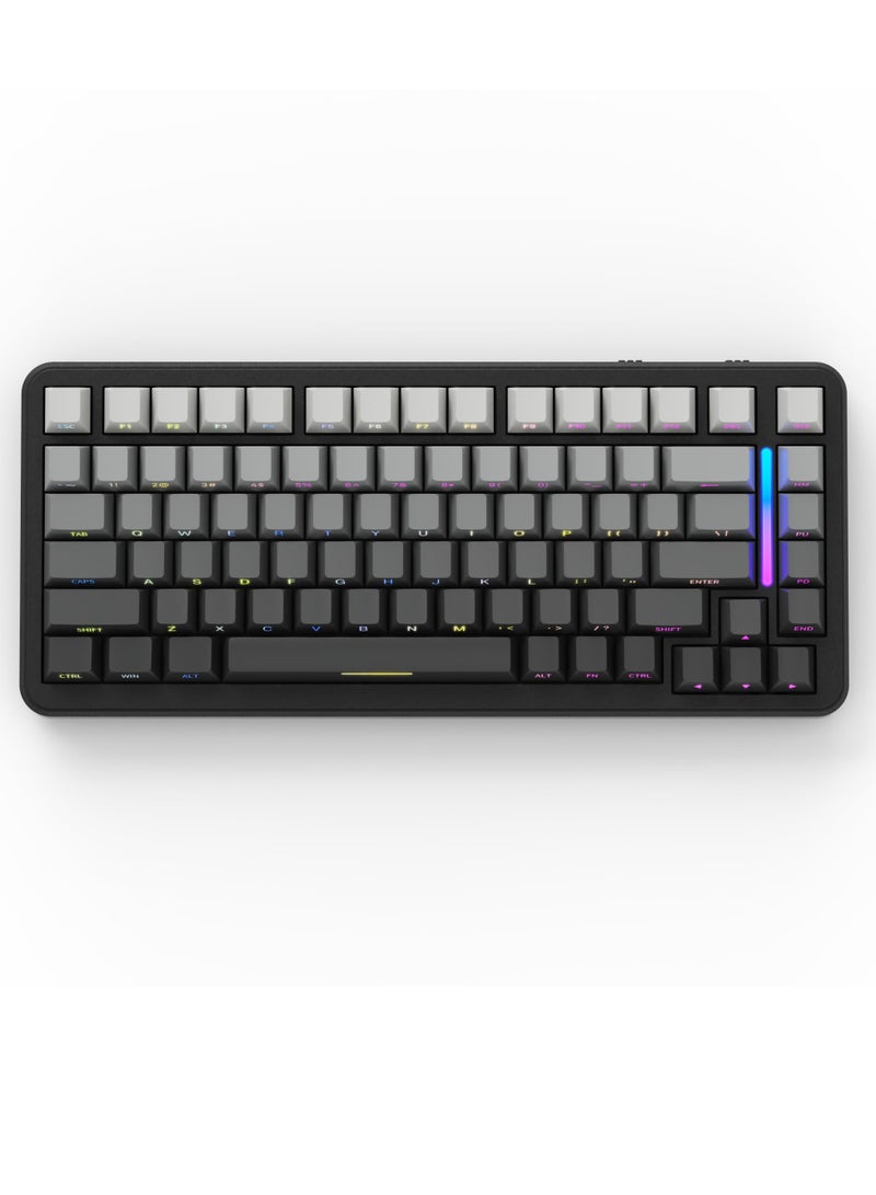 Attack Shark M86 83 Keys Wireless Mechanical Keyboard, 75% Gasket Hot Swappable Custom Keyboard, Side Printed PBT Keycaps, RGB Backlit, Pre-lubed Switches, BT/2.4GHz/ Wired Mechanical Gaming Keyboard - Image 1