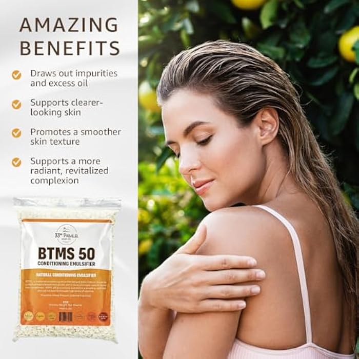 33RD PARALLEL SOAP CO. 33rd PARALLEL | BTMS 50 (8 oz) Conditioning Emulsifier | 100% Natural Plant Derived | Behentrimonium Methosulfate Cetearyl Alcohol Emulsifying Conditioner | Product of USA (8 Ounces) - Image 4