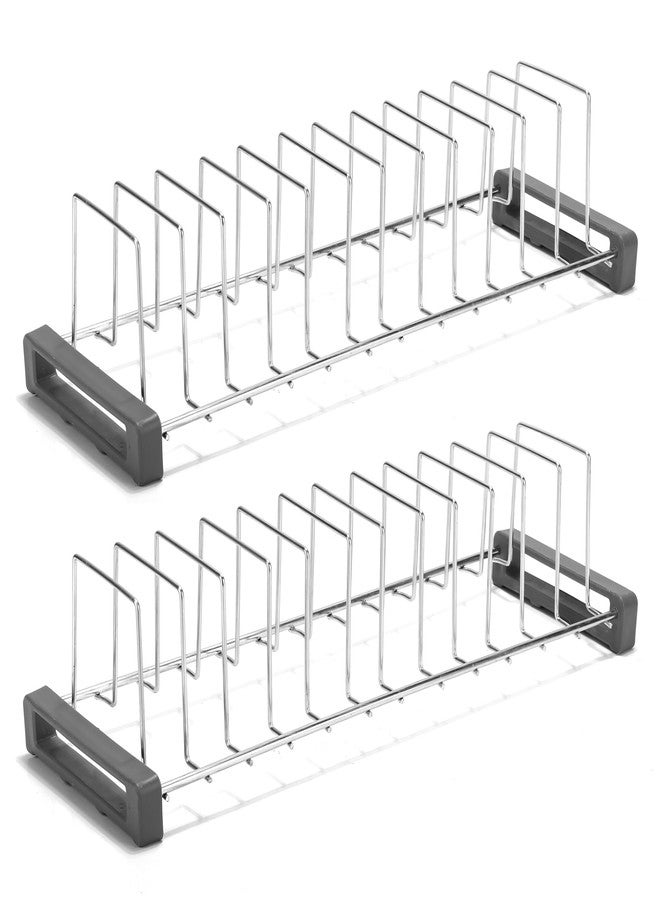 VK15 COLLECTION Stainless Steel 12 Plate Rack for Kitchen | Multipurpose Dish Stand for Plates, Thali Plate Rack Holder Stand for Kitchen Rack | Countertop & Cabinet Storage Rack (Pack of 2) - Image 1